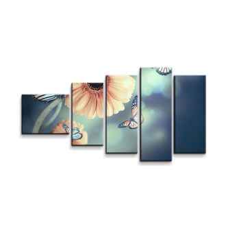 Obraz - 5-dílný Květinová abstrakce: 100x60 cm