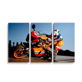 Obraz - 3-dílný Motorkář 2: 120x80 cm