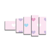 Obraz - 5-dílný Srdce vedle srdce: 100x60 cm
