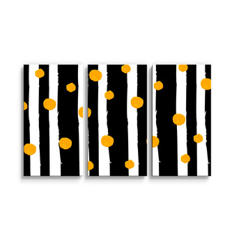 Obraz - 3-dílný Pruhy a puntíky: 120x80 cm