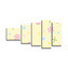 Obraz - 5-dílný Květiny na žluté: 100x60 cm