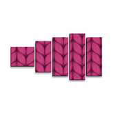 Obraz - 5-dílný Pletení ve fuchsiové barvě: 100x60 cm