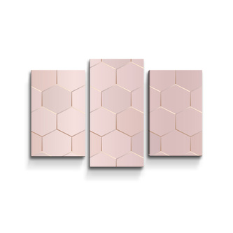 Obraz - 3-dílný Rose gold: 75x50 cm