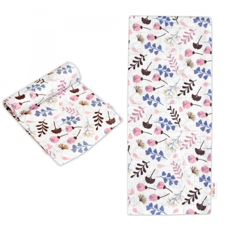 Kvalitní bavlněná plenka - Tetra Premium, 70x80 cm - Větvičky, bílá/lila - 1 ks Kvalitní bavlněná plenka - Tetra Premium, 70x80 cm - Větvičky, bílá/lila - 1 ks