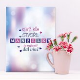 Dárková cedulka Když Bůh stvořil manželky: 30x40 cm
