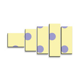 Obraz - 5-dílný Fialové tečky : 100x60 cm