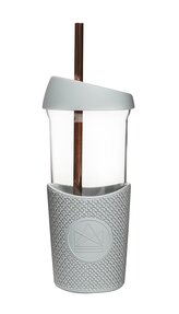Skleněná smoothie lahev, 568ml, Neon Kactus, šedá