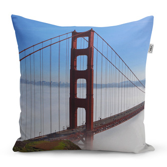 Polštář Golden Gate v mlze: 50x50 cm