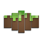 Obraz - 5-dílný Green Blocks 2: 125x90 cm