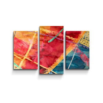 Obraz - 3-dílný Barevné čáry: 75x50 cm