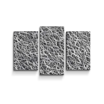 Obraz - 3-dílný Bílá vlákna: 75x50 cm