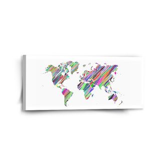 Obraz Barevné světadíly: 110x50 cm