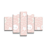 Obraz - 5-dílný Mráčky a měsíc: 125x90 cm