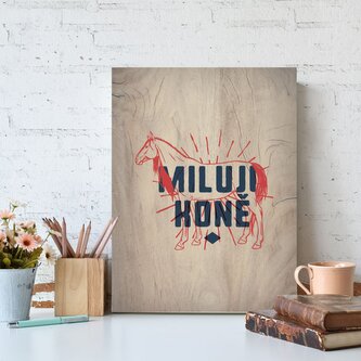 Dárková cedulka Miluji koně: 30x40 cm