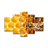 Obraz - 5-dílný Včely: 125x90 cm
