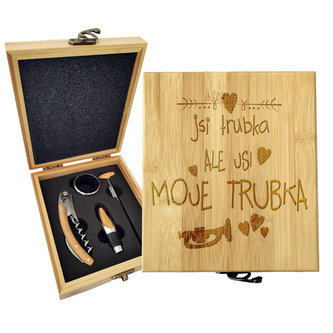 Dárková sada na víno Jsi trubka, ale jsi moje trubka: 147×168×49 mm