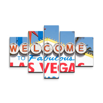 Obraz - 5-dílný Welcome to Las Vegas: 125x90 cm