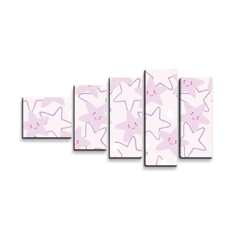 Obraz - 5-dílný Veselé hvězdy: 100x60 cm