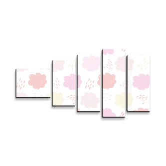 Obraz - 5-dílný Barevné obláčky: 100x60 cm