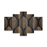 Obraz - 5-dílný Zlaté listy: 125x90 cm