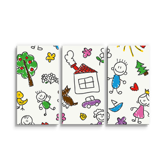 Obraz - 3-dílný Malování 2: 120x80 cm