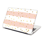 Samolepka na notebook Pruhy a zlaté tečky: 38x26 cm