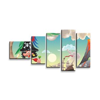 Obraz - 5-dílný Pirát: 100x60 cm