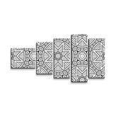 Obraz - 5-dílný Hvězdy mehendi: 100x60 cm