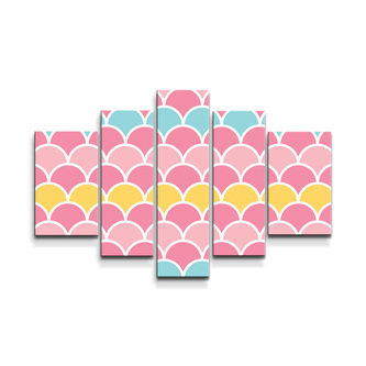 Obraz - 5-dílný Barevné šupiny: 125x90 cm