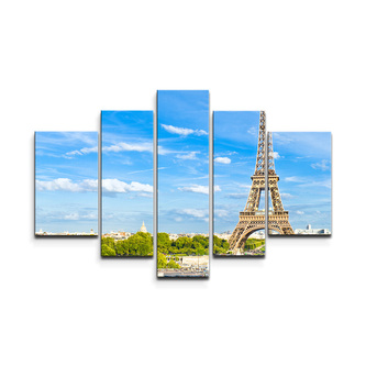 Obraz - 5-dílný Eiffel Tower 5: 125x90 cm