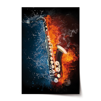 Plakát Ohnivý saxofon: 60x40 cm