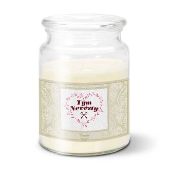 Svíčka Tým nevěsty srdce: 500 g 