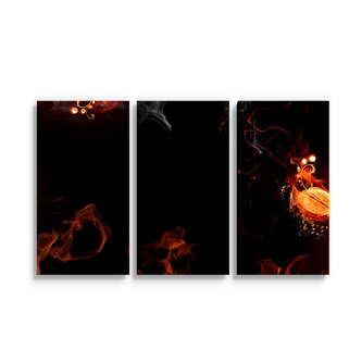 Obraz - 3-dílný Červený oheň: 120x80 cm