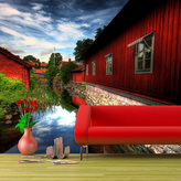 Tapeta Červený dům: 125x75 cm