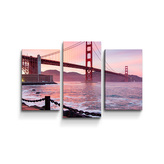 Obraz - 3-dílný Golden Gate: 75x50 cm