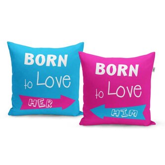 Polštáře Born to love : 2ks 40x40 cm