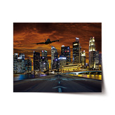 Plakát Letadlo nad mrakodrapy: 90x60 cm