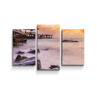 Obraz - 3-dílný Mlha nad mořem: 75x50 cm