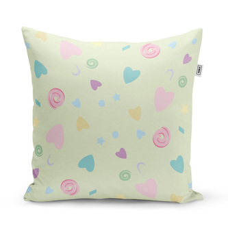 Polštář Srdíčka a spirály XL: 60x60 cm Polštář Srdíčka a spirály XL: 60x60 cm