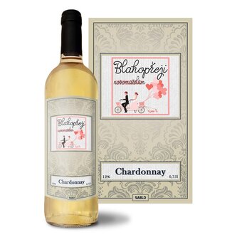 Bílé víno Blahopřeji novomanželům: 0,75 l 