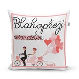 Polštář Blahopřeji novomanželům: 40x40 cm