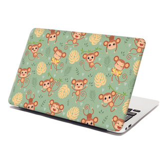 Samolepka na notebook Roztomilé opičky: 38x26 cm