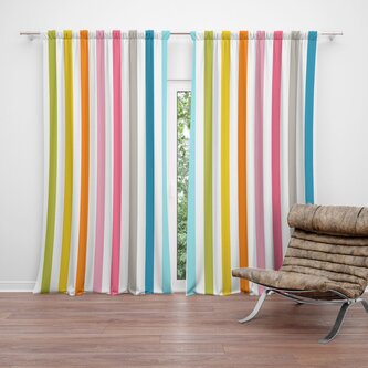 Závěs Barevné proužky: 2ks 140x250cm