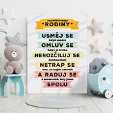 Dárková cedulka Pravidla naší rodiny: 30x40 cm