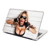 Samolepka na notebook Žena s brýlemi: 38x26 cm