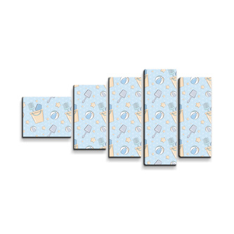 Obraz - 5-dílný Hračky na písek: 100x60 cm