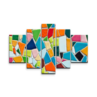 Obraz - 5-dílný Barevná mozaika: 125x90 cm