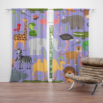 Závěs Animované safari: 2ks 140x250cm