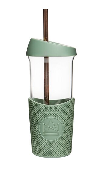 Skleněná smoothie lahev, 568ml, Neon Kactus, zelená