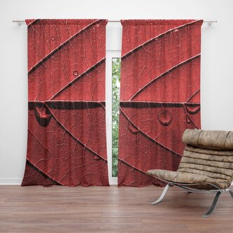 Závěs Červený list: 2ks 140x250cm